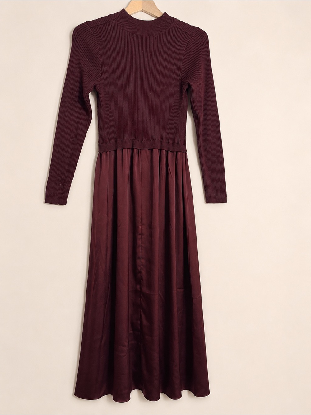Taylor Ribbed Knit Sweater in Burgundy - Picture 7 of 8
